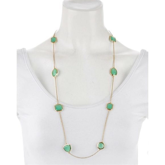 KATE SPADE • Green & Gold Vegas Jewels Scatter Long Necklace - Picture 6 of 7